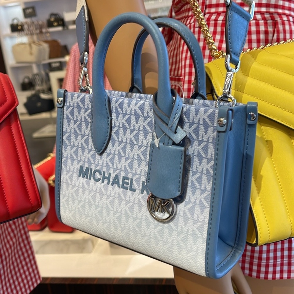 Michael Kors Mirella Extra-Small Ombré Logo Crossbody XBODY Shopper
Denim 
NWT - Picture 6 of 16